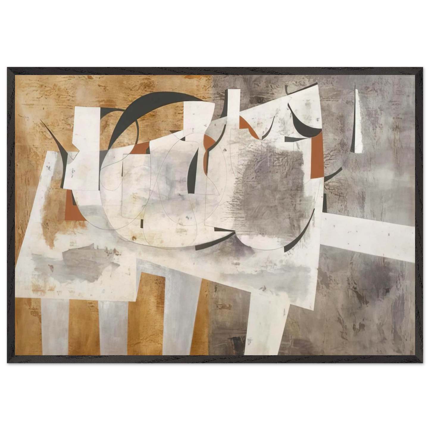 August 1956 Val dOrcia - 1956 - Ben Nicholson Framed Art Print – Black Wooden Frame - Default Title - -Framed Art Print