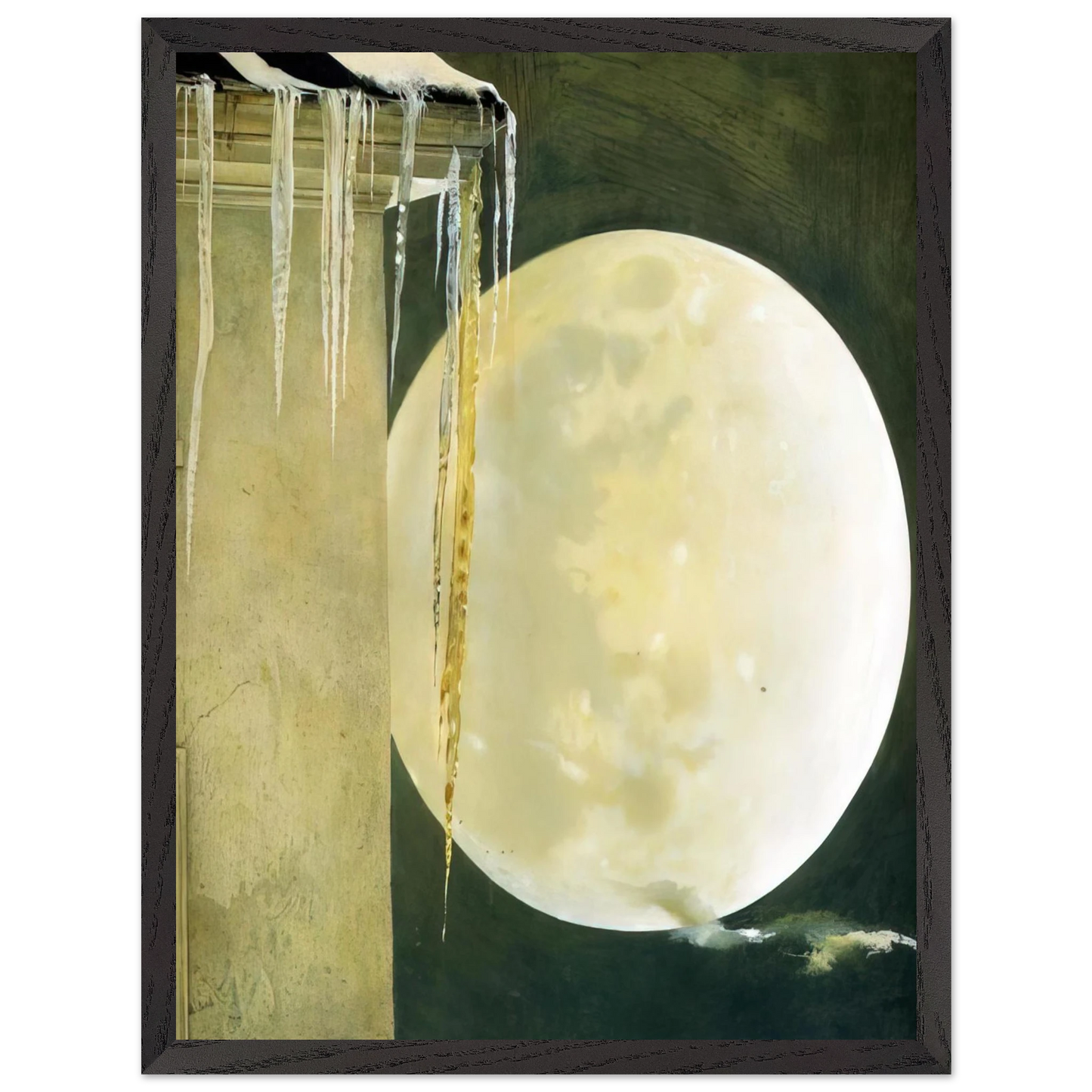 Andrew Wyeth - MOON MADNESS Wall Art - 21x29.7 cm / 8x12" - Premium Wooden Framed Poster With Fine Art Paper - Wood frame