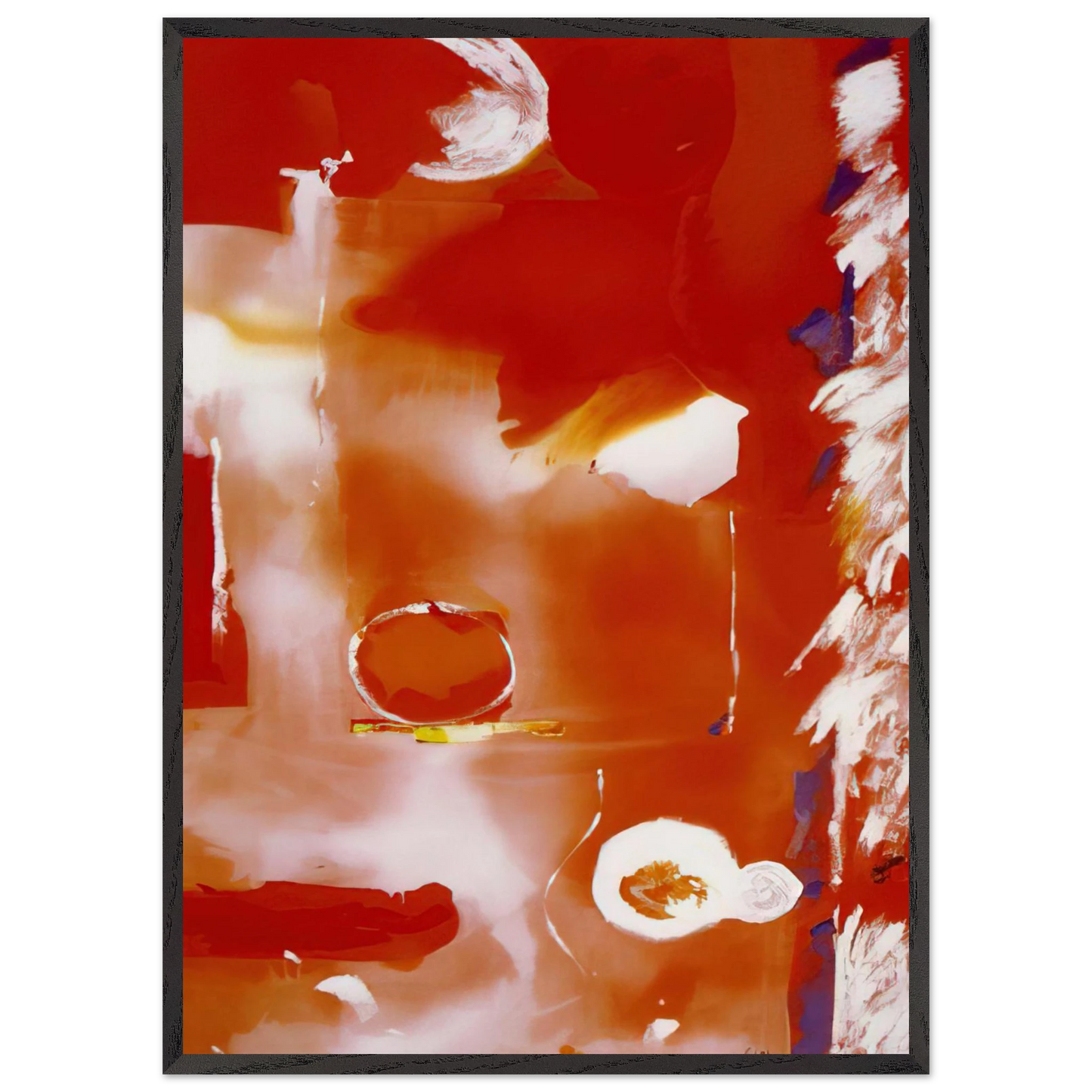 Helen Frankenthaler - Seeing the Moon on a Hot Summer Day - 1987 Wall art - 40x50 cm / 16x20 Inches - Premium Wooden Framed Poster With Fine Art Paper - White frame