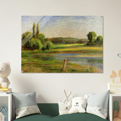 Landscape with Fence - Pierre-Auguste Renoir Acrylic Print - 70x100 cm / 28x40″ inches