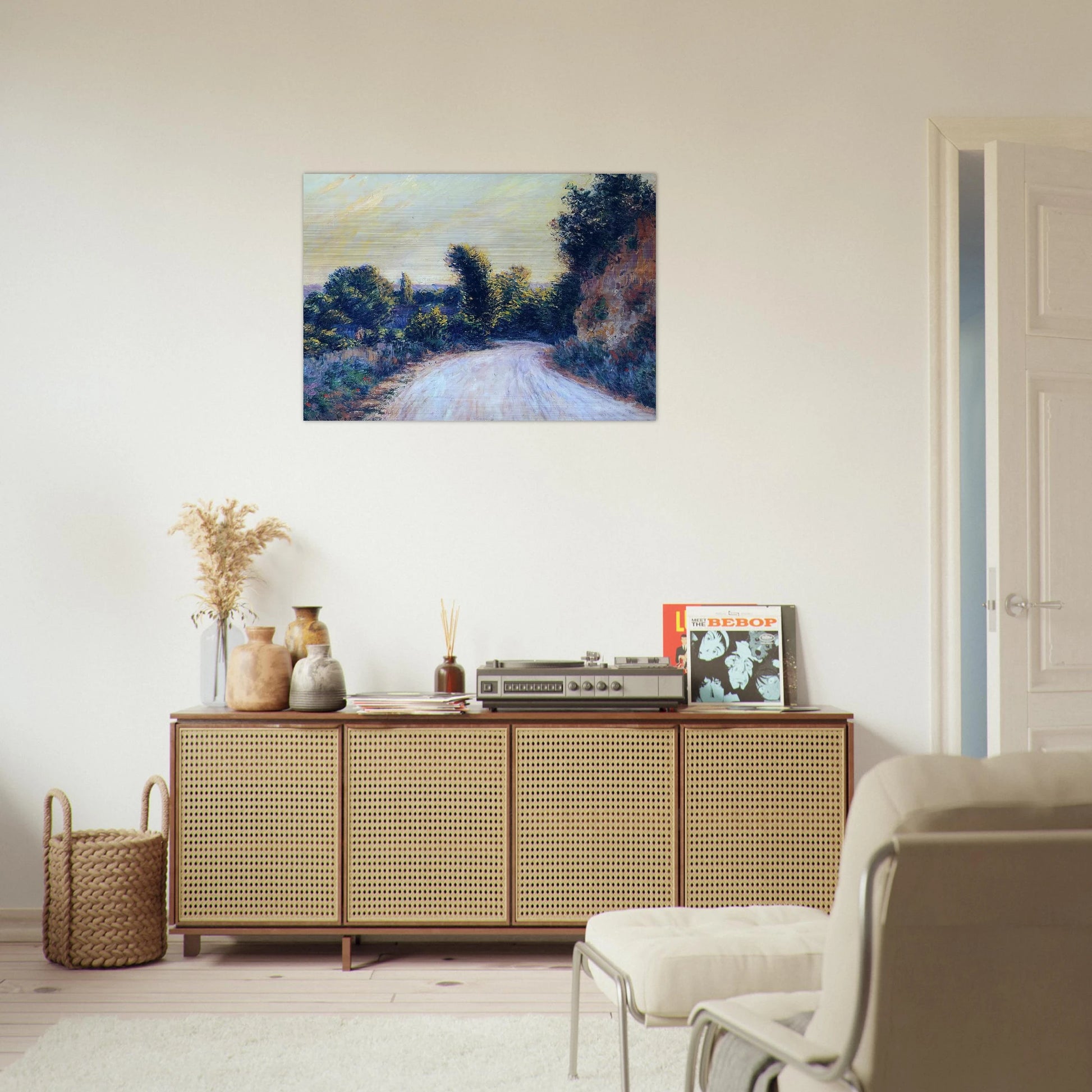 Road near Giverny - claude monet Brushed Aluminum Print - 70x100 cm / 28x40 inches | claude monet Aluminum Print | claude monet Prints