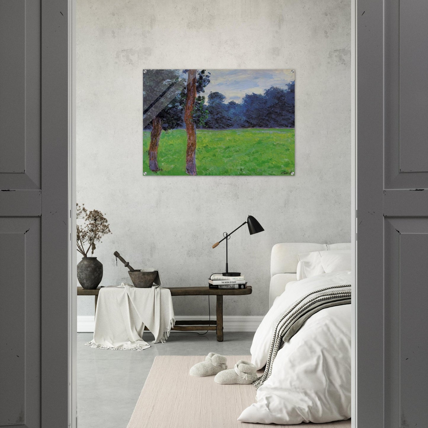 Two Trees in a Meadow - claude monet Acrylic Print - 70x100 cm / 28x40″ inches