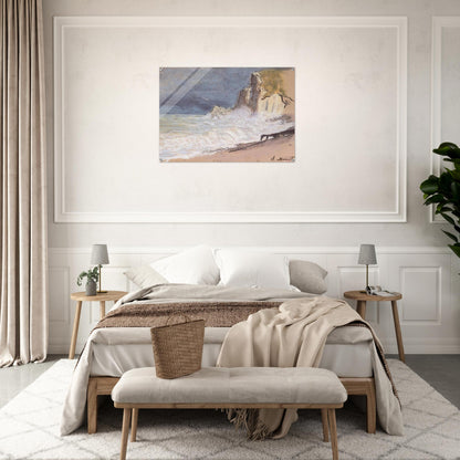 The Manneport, Etretat - Amont Cliff, Rough Weather - claude monet Acrylic Print - 70x100 cm / 28x40″ inches