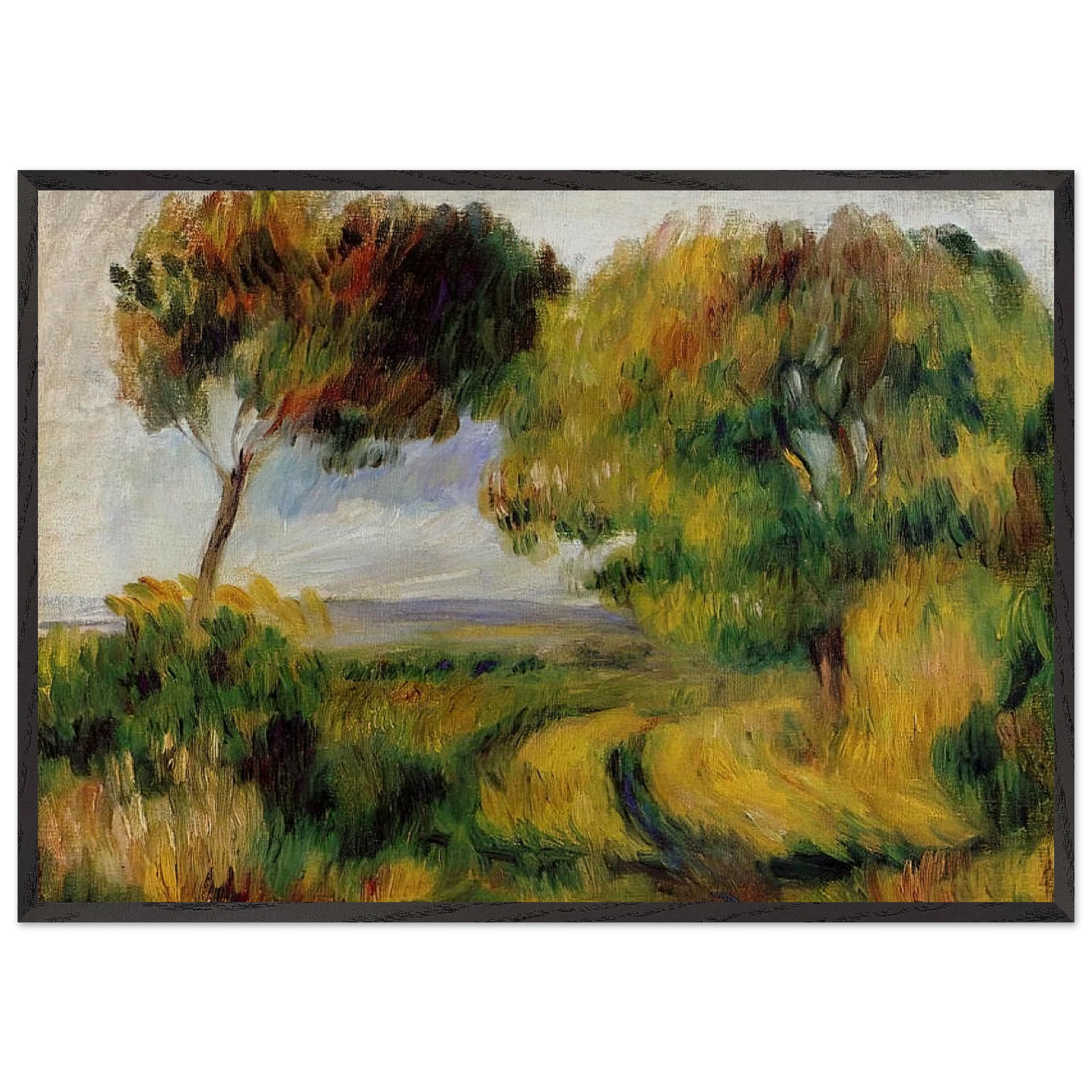 Breton Landscape Trees and Moor - Pierre-Auguste Renoir Framed Art Print – Black Wooden Frame - Default Title - -Framed Art Print