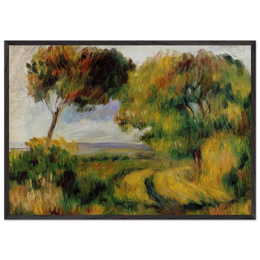 Breton Landscape Trees and Moor - Pierre-Auguste Renoir 70x100 cm / 28x40 inches Framed Art Print – Black Wooden Frame