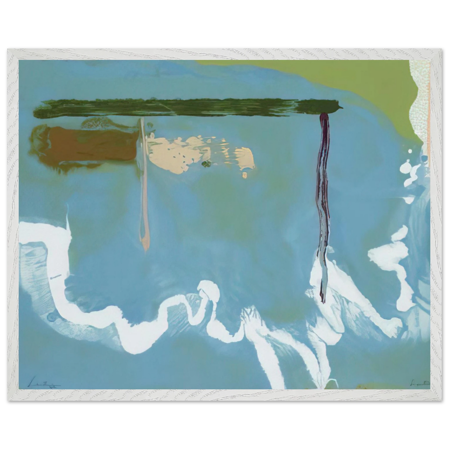 Helen Frankenthaler - Skywriting - 1997 Wall art - A1 (59.4 x 84.1  cm) - Premium Wooden Framed Poster With Fine Art Paper - White frame