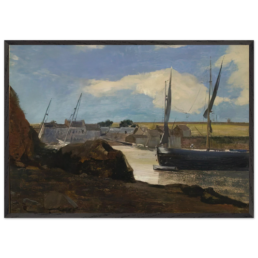 THE PORT OF MORGAT 1882 - Odilon Redon 70x100 cm / 28x40 inches Framed Art Print – Black Wooden Frame