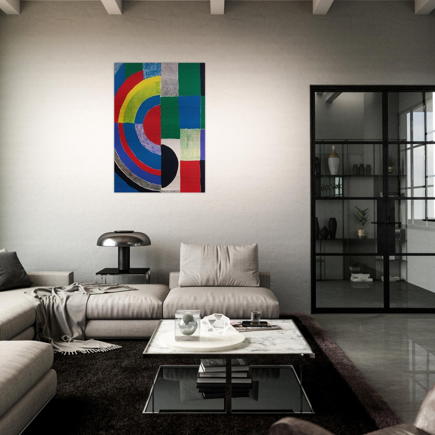 COLOR RHYTHMS - Sonia Delaunay Brushed Aluminum Print - 70x100 cm / 28x40 inches | Sonia Delaunay Aluminum Print | Sonia Delaunay Prints