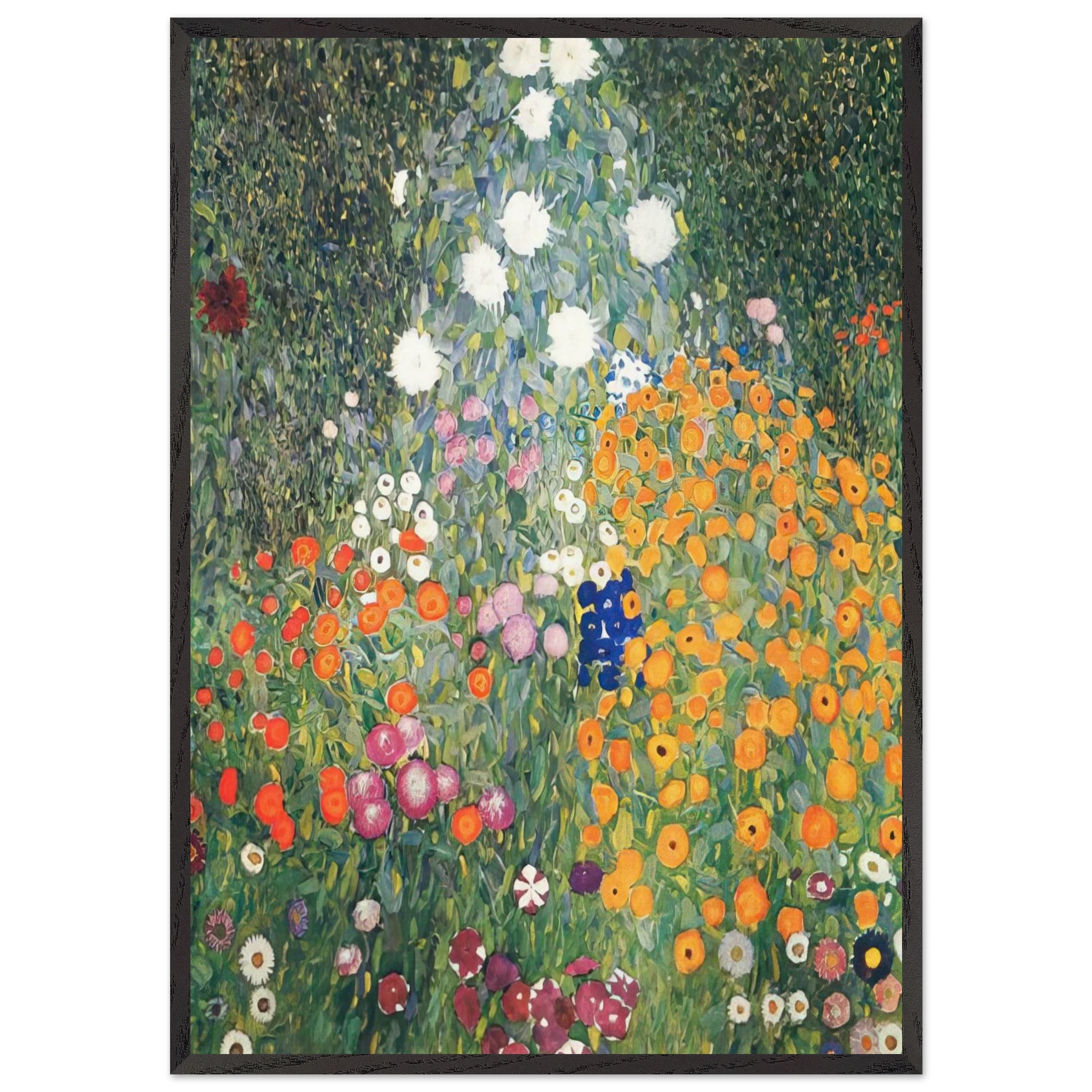 FLOWER GARDEN 1907 - Gustav Klimt Framed Art Print – Black Wooden Frame - Default Title - -Framed Art Print