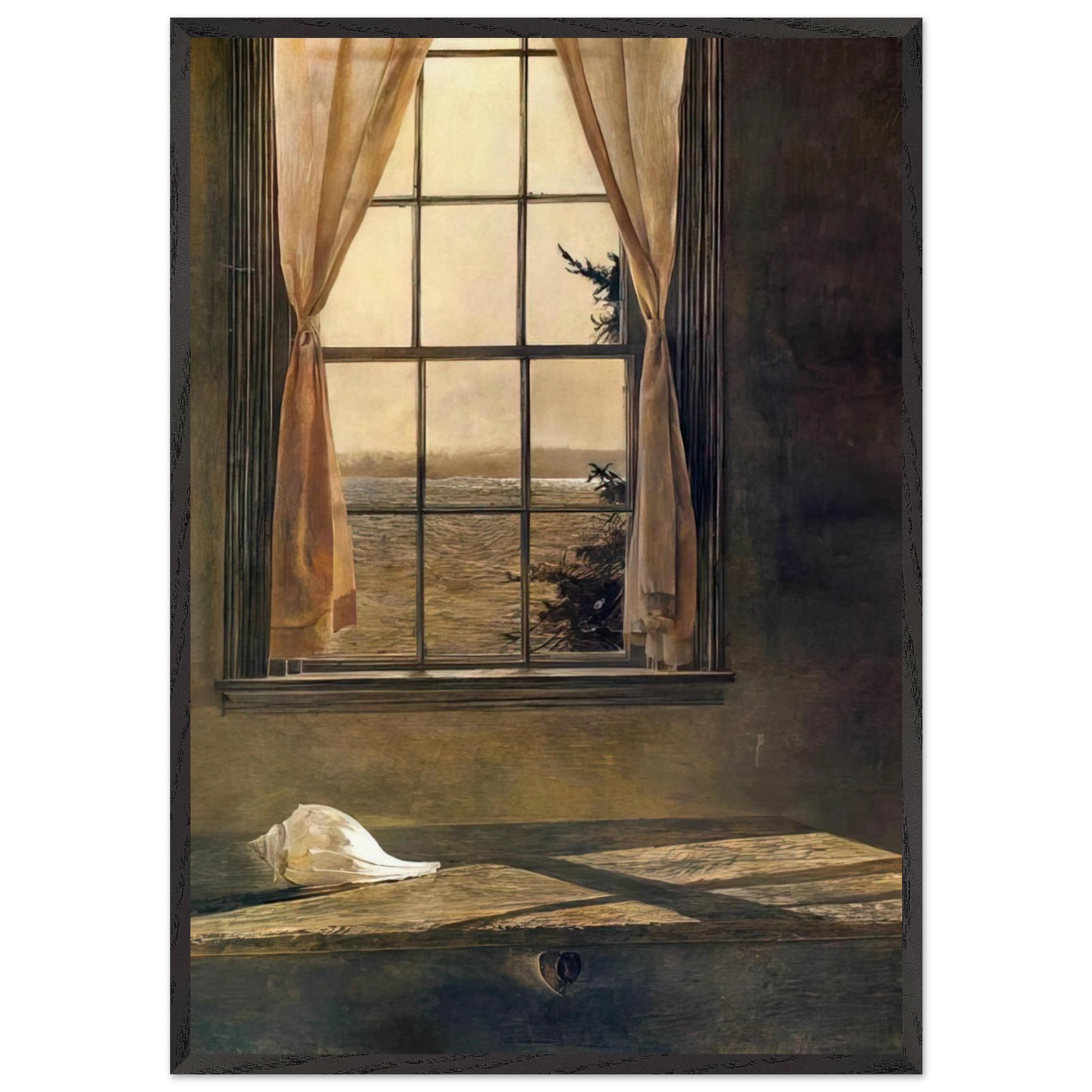 HER ROOM - Andrew Wyeth Framed Art Print – Black Wooden Frame - Default Title - -Framed Art Print