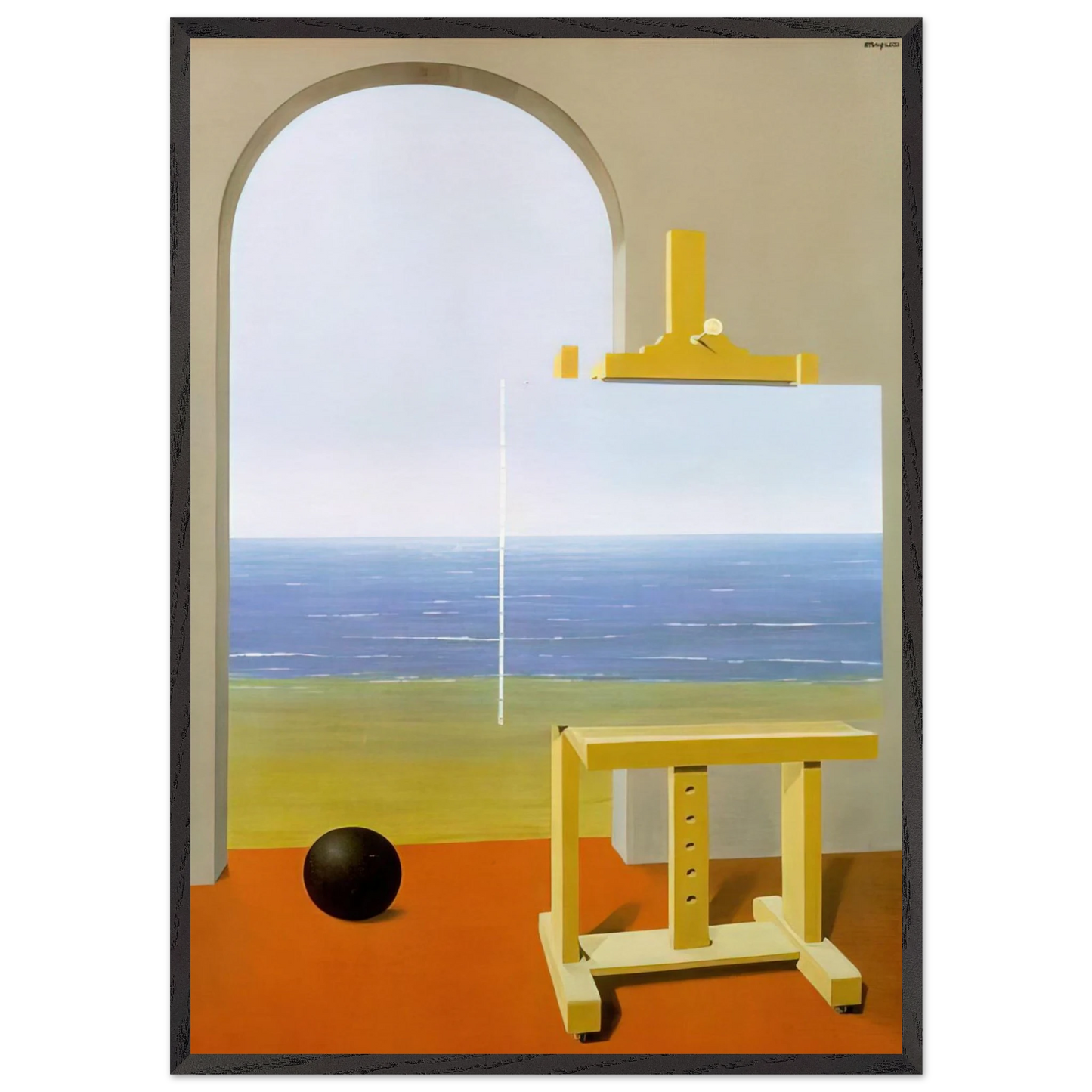 THE HUMAN CONDITION 1935 - Rene Magritte Framed Art Print – Black Wooden Frame - Default Title - -Framed Art Print
