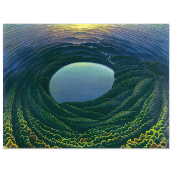 Gerardo Dottori - Lago umbro - 1942  75x100 cm / 30x40inches Fine Art Poster
