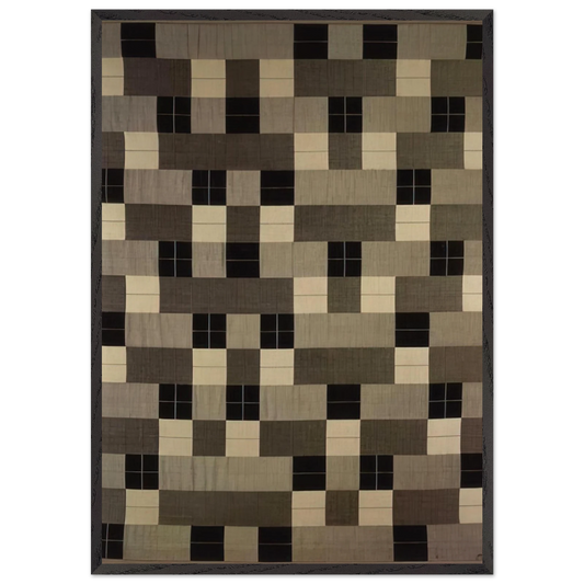 BLACK WHITE GRAY 1964 - Anni Albers Framed Art Print – Black Wooden Frame - Default Title - -Framed Art Print