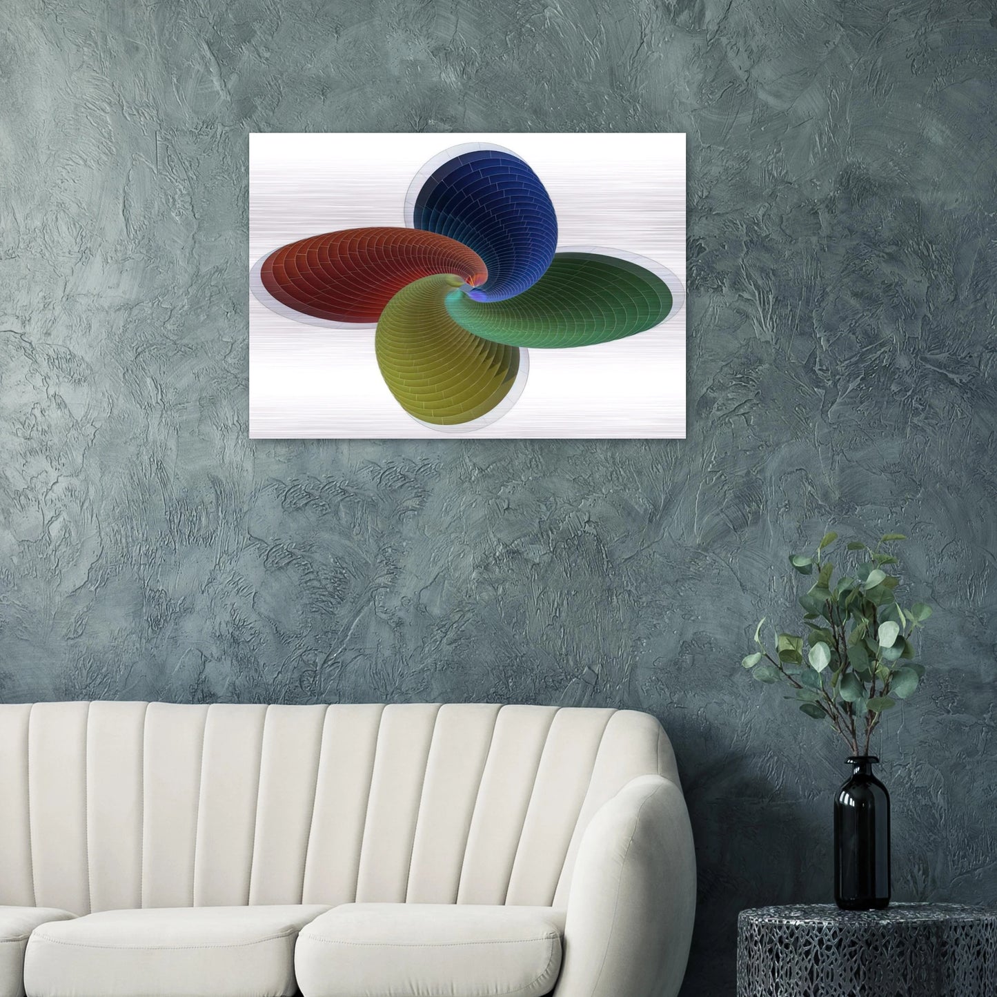 Tower of Fire, parametric model - Abstract Art - Johannes Itten Brushed Aluminum Print - 70x100 cm / 28x40 inches | Johannes Itten Aluminum Print | Johannes Itten Prints