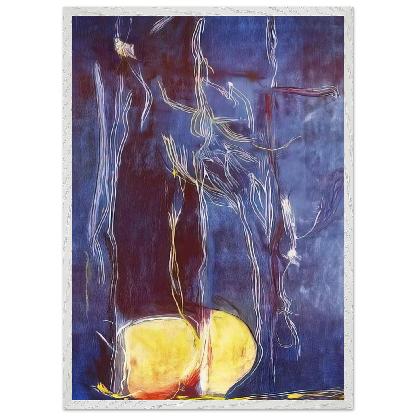 Helen Frankenthaler - All About Blue - 1994 Wall art - 20x25 cm / 8x10 inches - Premium Wooden Framed Poster With Fine Art Paper - Black frame