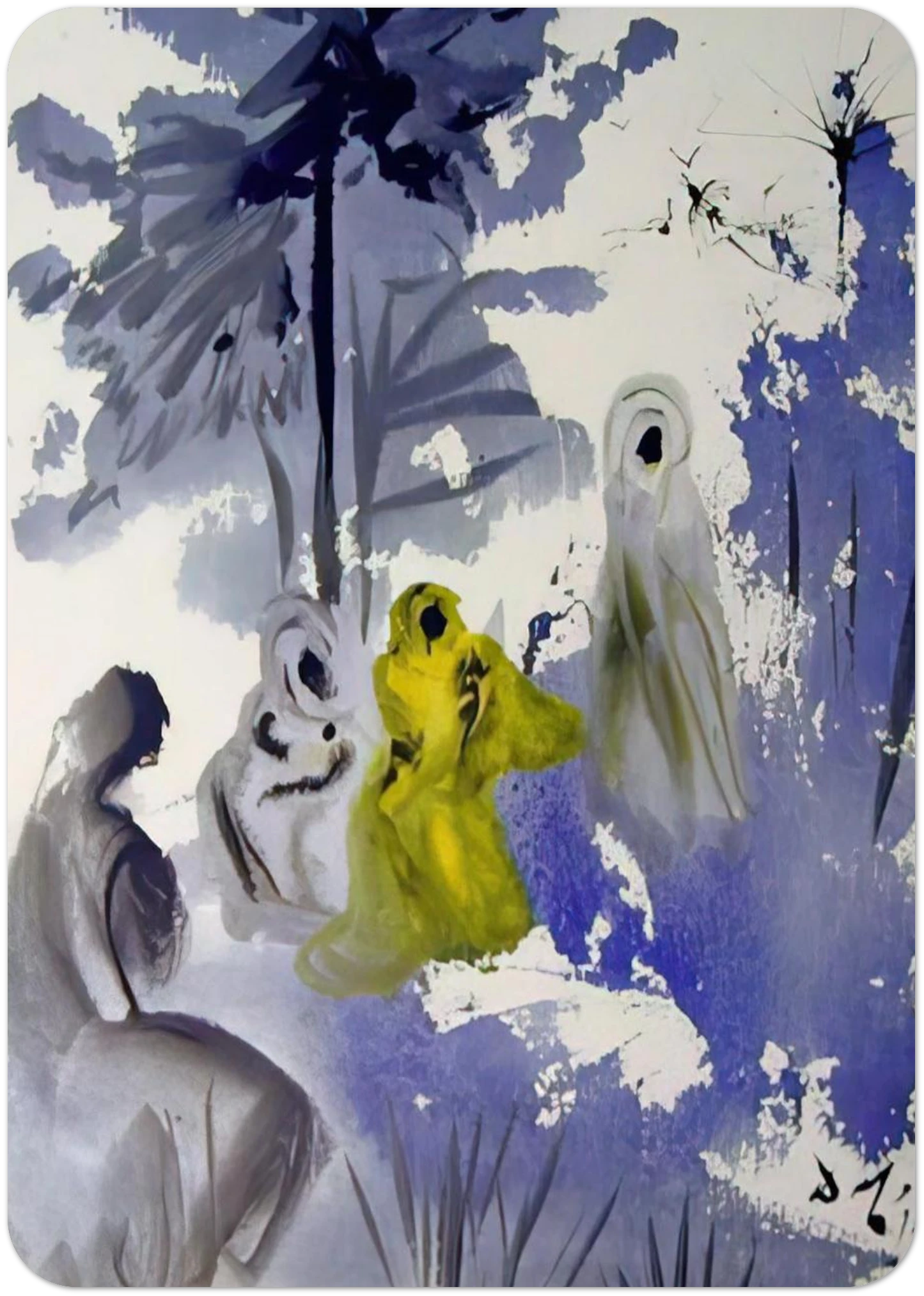 FAMILIA RUTH MOABITIDIS 1964 By Salvador Dali Pack of 10 Post Cards | Salvador Dali Post Cards | A6 (10.5 x 14.8 cm) - 4.1 x 5.8 inches