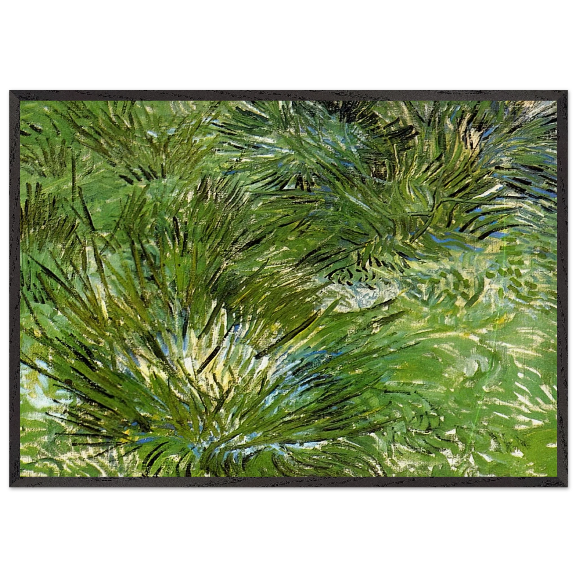 Clumps of Grass - Vincent van Gogh Framed Art Print – Black Wooden Frame - Default Title - -Framed Art Print