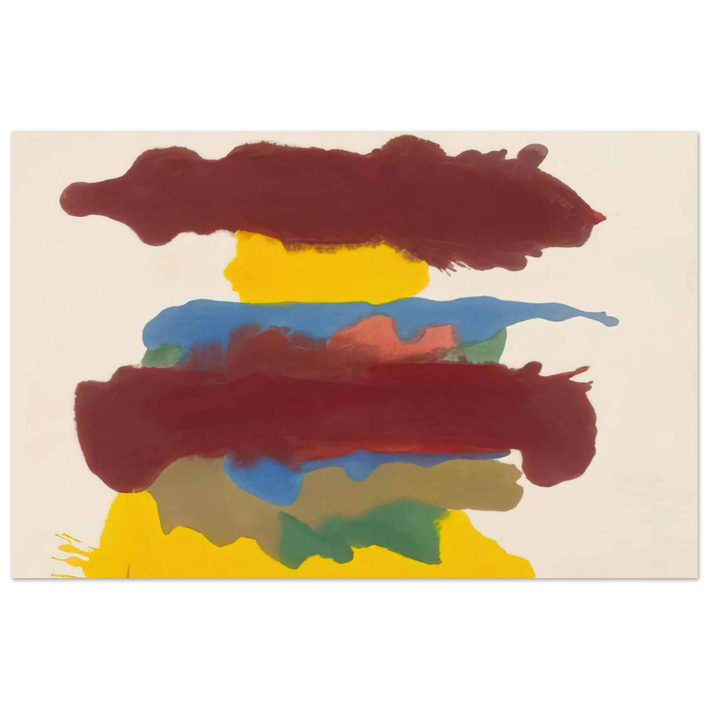Helen Frankenthaler - Weather Change - 1963 Wall art - 13x18 cm / 5x7 inches - Premium Wooden Framed Poster With Fine Art Paper - Black frame