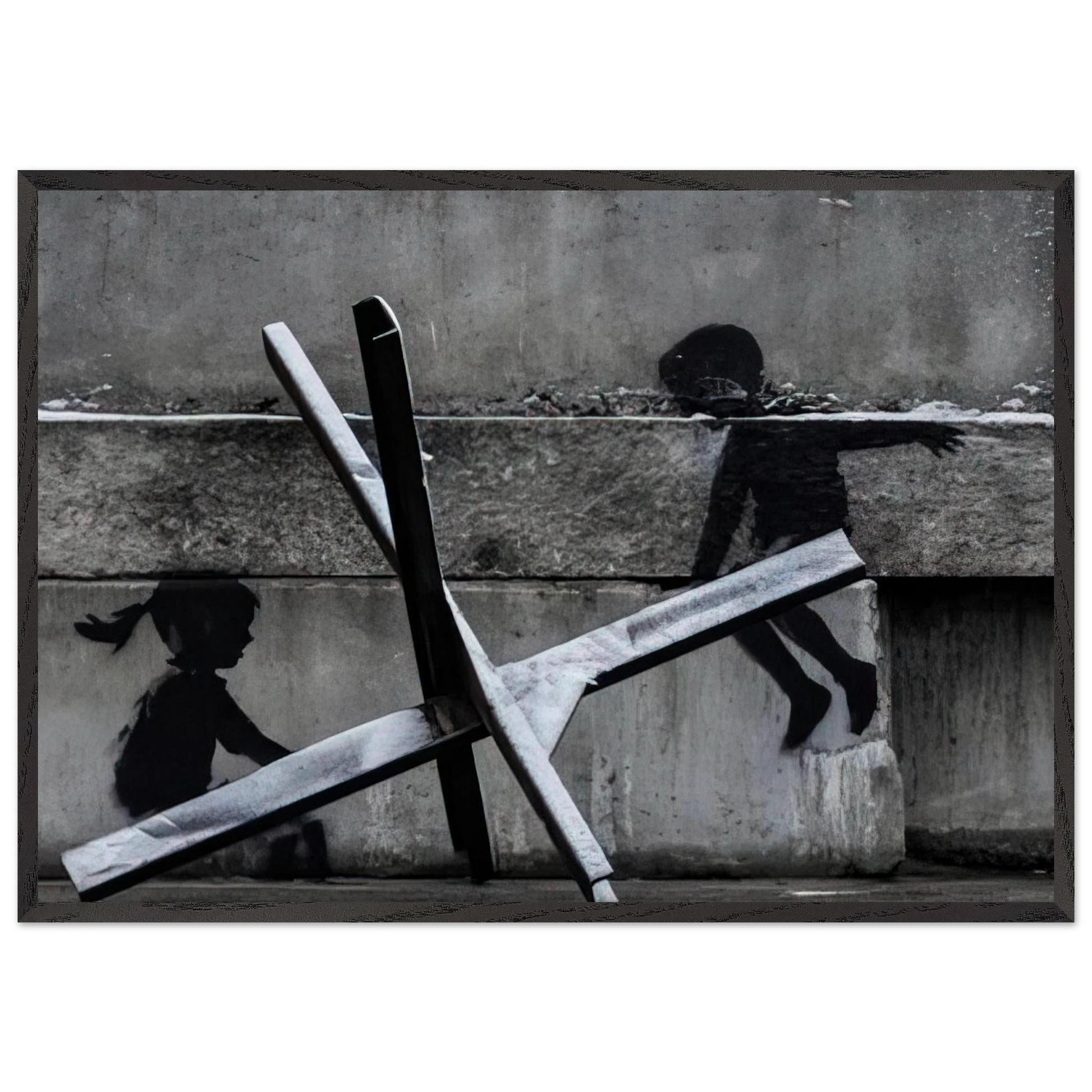 KYIV KHRESHCHYATYK 9 2022 - Banksy Framed Art Print – Black Wooden Frame - Default Title - -Framed Art Print