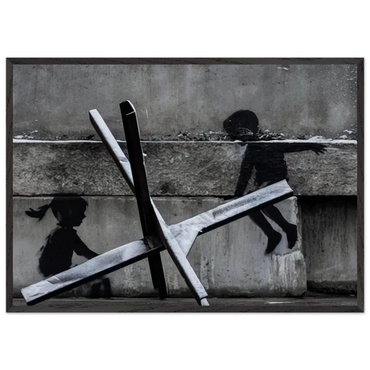 KYIV KHRESHCHYATYK 9 2022 - Banksy Framed Art Print – Black Wooden Frame - Default Title - -Framed Art Print