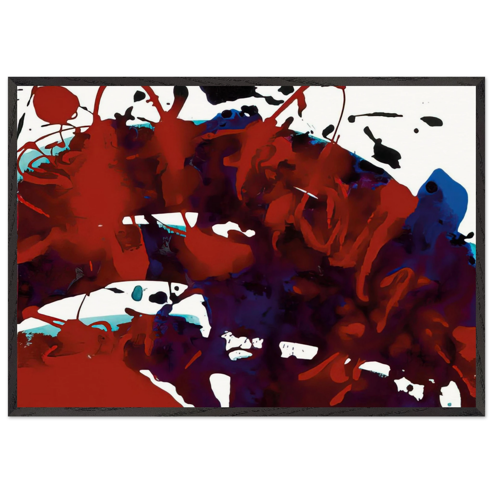 Untitled  SFP94-11  sff 1694  - Sam Francis Framed Art Print – Black Wooden Frame - Default Title - -Framed Art Print