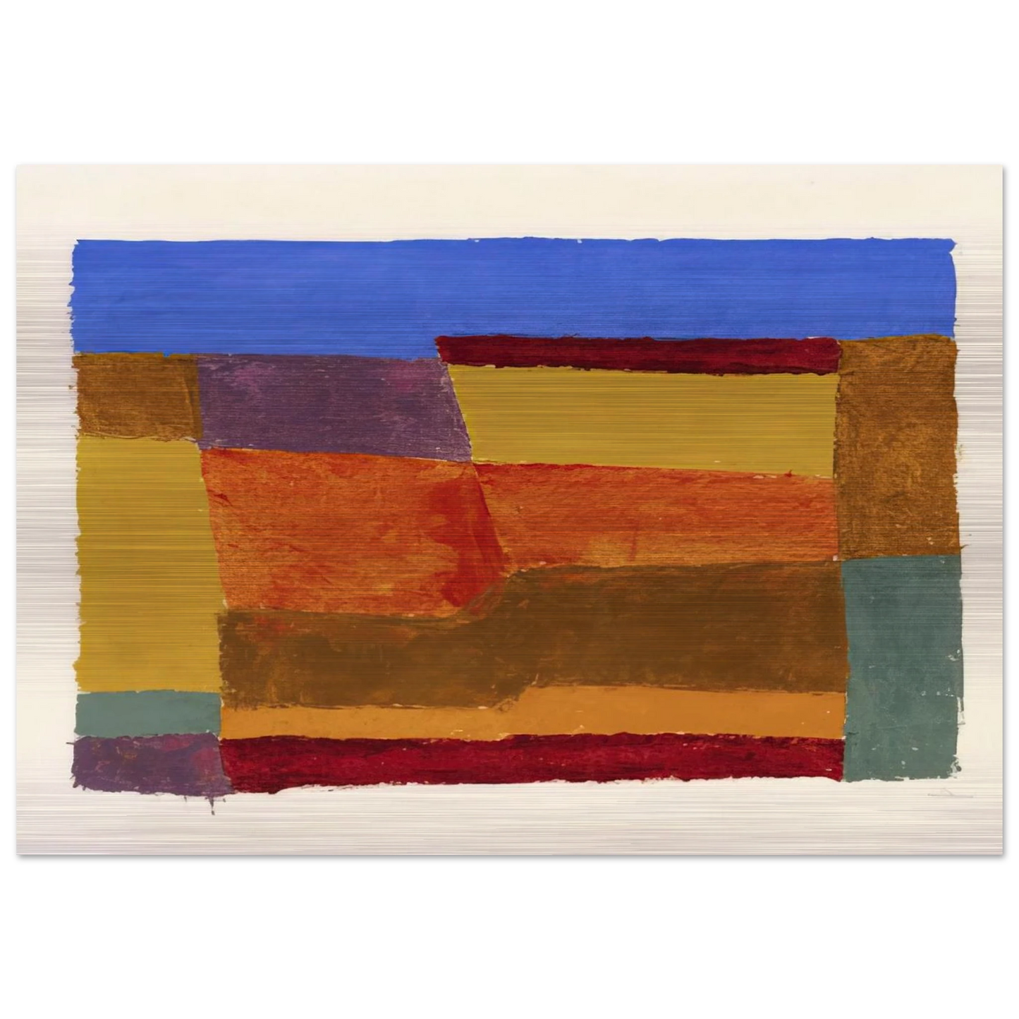 STUDY FOR LAYERED 1940 - Josef Albers Brushed Aluminum Print - 70x100 cm / 28x40 inches | Josef Albers Aluminum Print | Josef Albers Prints