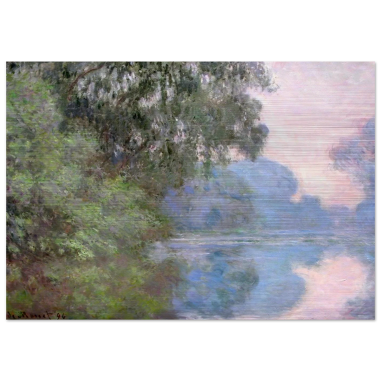 Morning on the Seine near Giverny - claude monet Brushed Aluminum Print - 70x100 cm / 28x40 inches | claude monet Aluminum Print | claude monet Prints