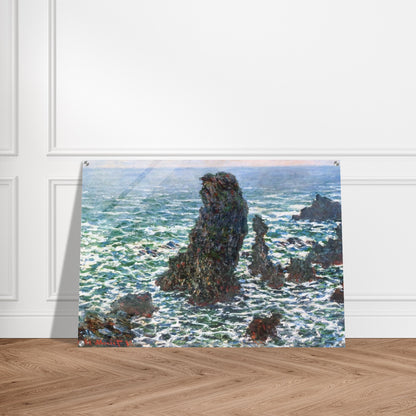 The Pyramids of Port Coton, Belle-Ile-en-Mer - claude monet Acrylic Print - 70x100 cm / 28x40″ inches