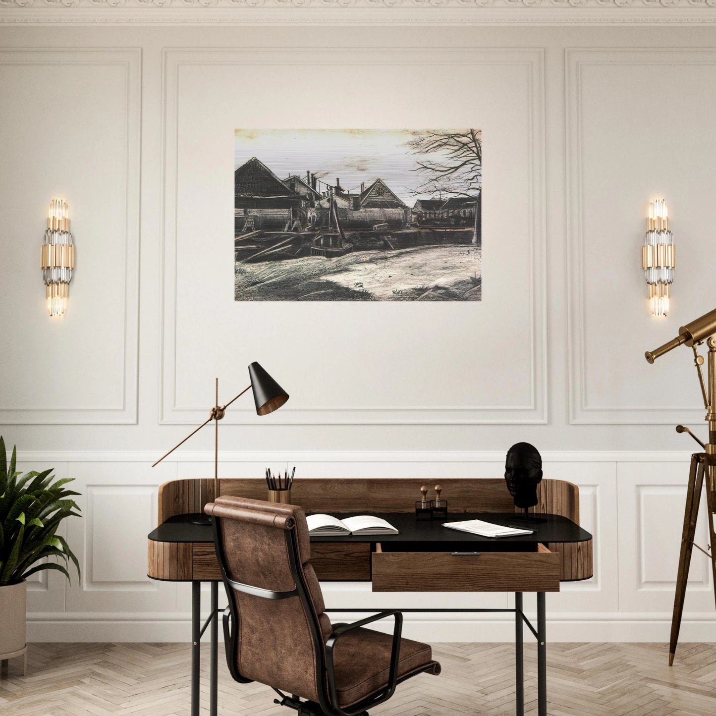 Factory - Vincent van Gogh Brushed Aluminum Print - 70x100 cm / 28x40 inches | Vincent van Gogh Aluminum Print | Vincent van Gogh Prints