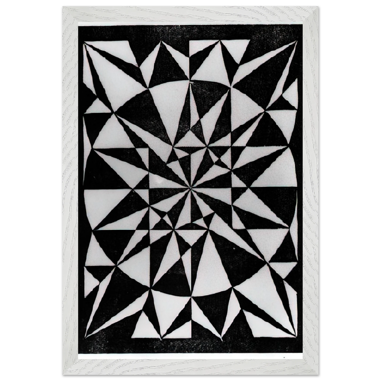 MC Escher - FLOR DE PASCUA BEAUTIFUL Wall Art - 21x29.7 cm / 8x12" - Premium Wooden Framed Poster With Fine Art Paper - White frame