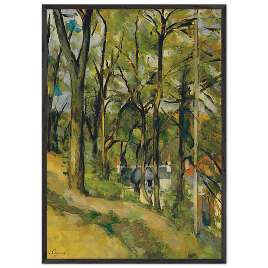 The Orchard - Paul Cezanne 70x100 cm / 28x40 inches Framed Art Print – Black Wooden Frame