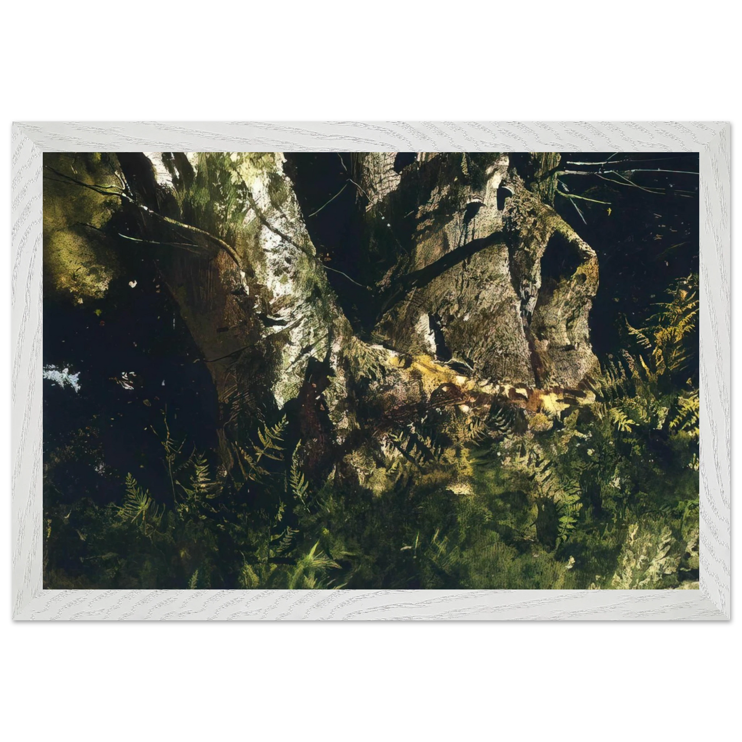 Andrew Wyeth - VIRGIN BIRCH 1982 Wall Art - 21x29.7 cm / 8x12" - Premium Wooden Framed Poster With Fine Art Paper - White frame