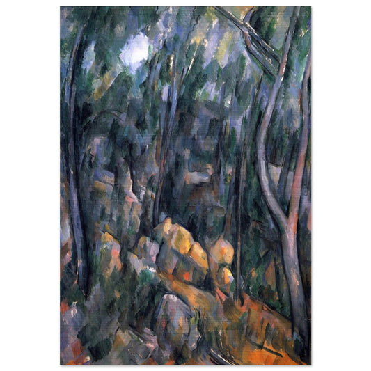 Forest near the rocky caves above the Chateau Noir - Paul Cézanne Brushed Aluminum Print - 70x100 cm / 28x40 inches | Paul Cézanne Aluminum Print | Paul Cézanne Prints