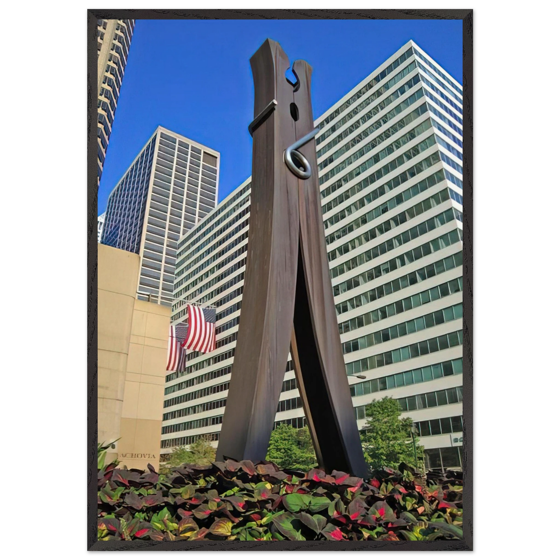 CLOTHESPIN 1976 - Claes Oldenburg Framed Art Print – Black Wooden Frame - Default Title - -Framed Art Print