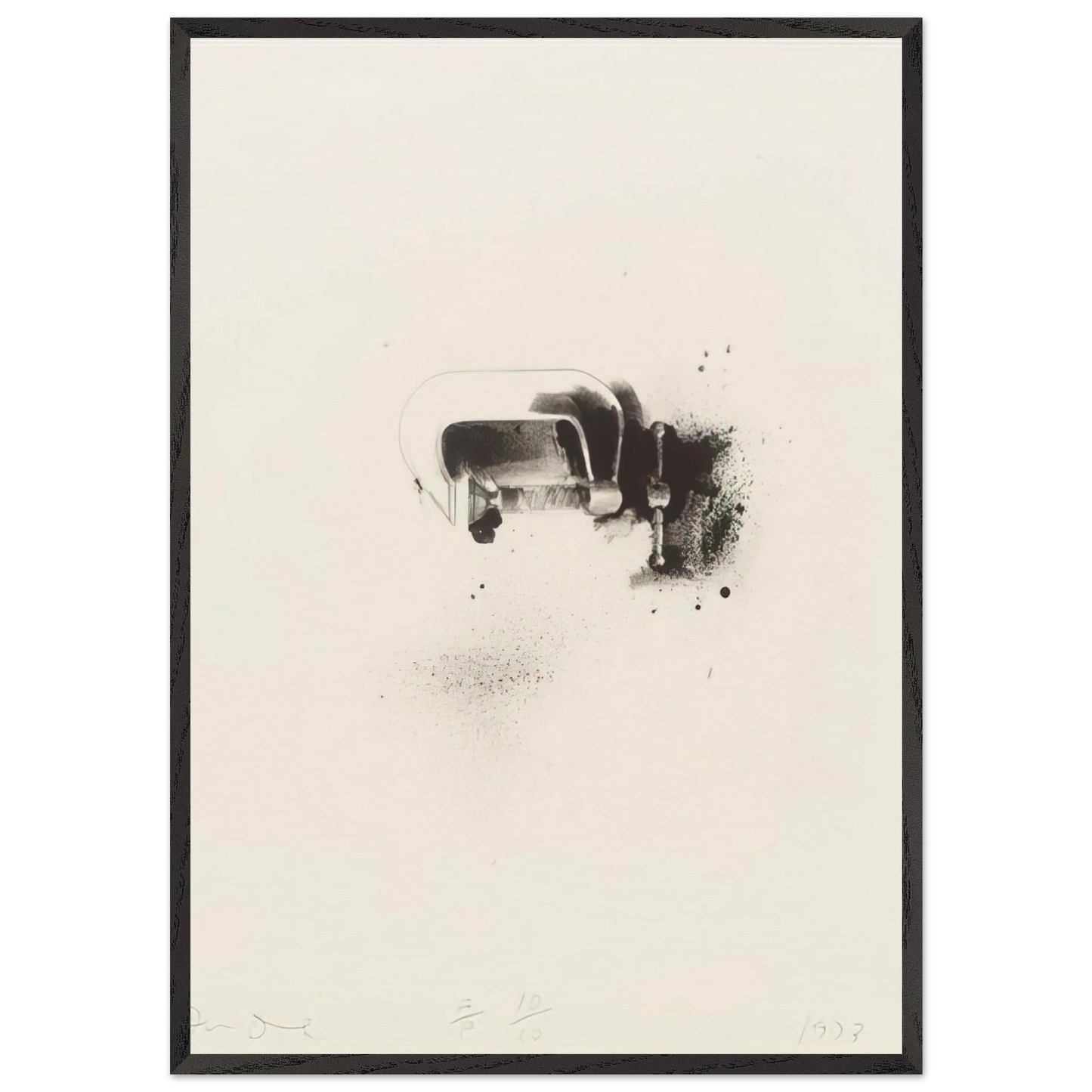 UNTITLED FROM TEN WINTER TOOLS 1973 4 - Jim Dine Framed Art Print – Black Wooden Frame - Default Title - -Framed Art Print