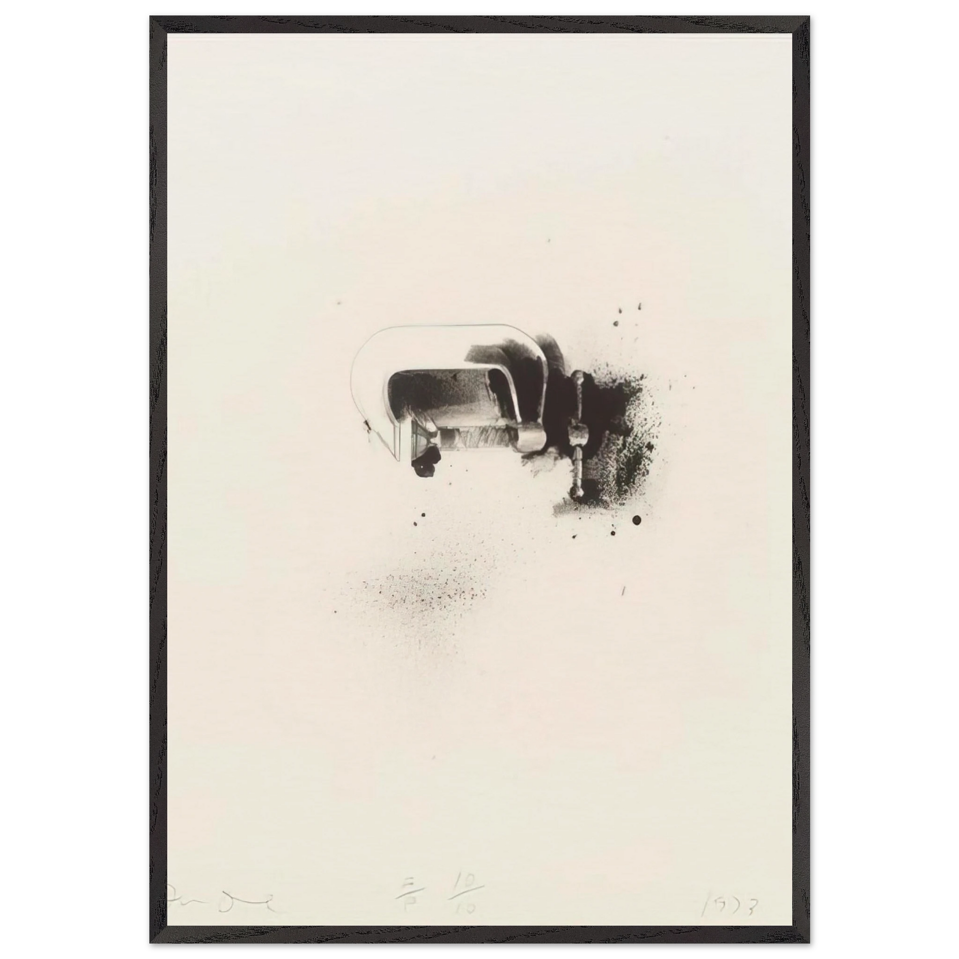 UNTITLED FROM TEN WINTER TOOLS 1973 4 - Jim Dine Framed Art Print – Black Wooden Frame - Default Title - -Framed Art Print