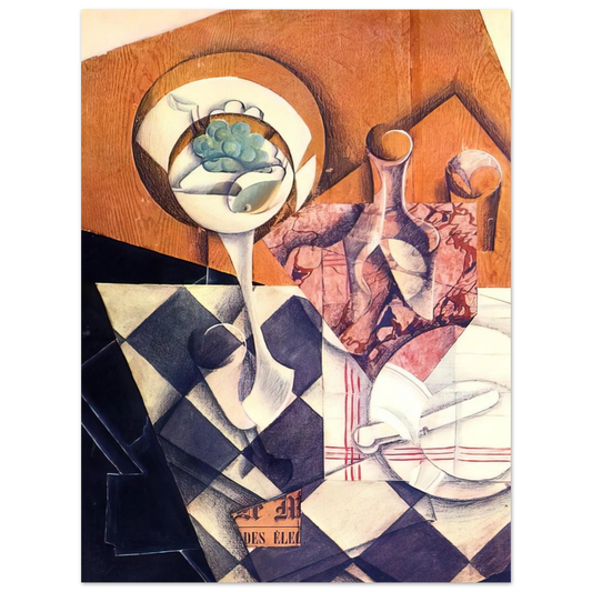 Juan Gris - FRUIT BOWL WITH BOTTLE 1914 Fine Art Poster - Default Title