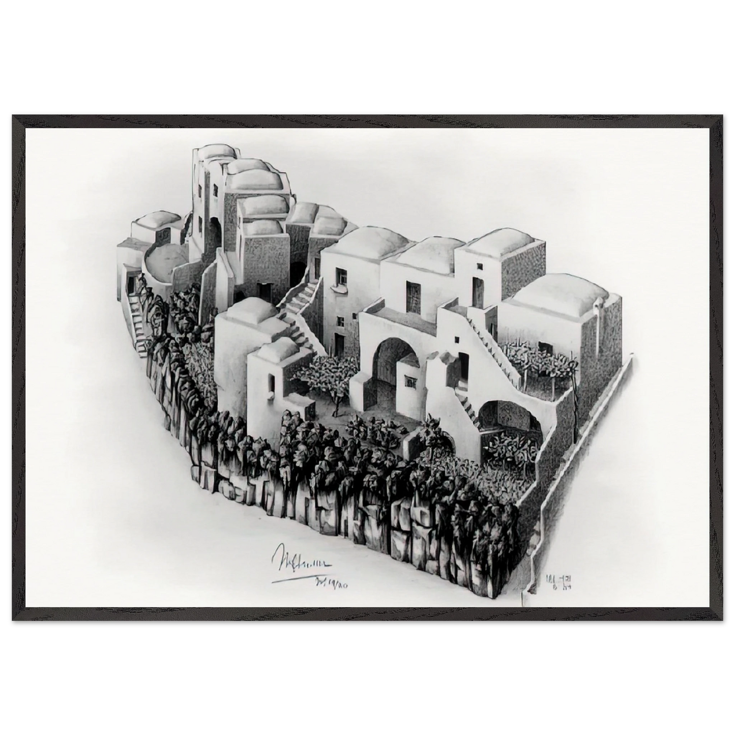 ESCHER 24 - MC Escher Framed Art Print – Black Wooden Frame - Default Title - -Framed Art Print