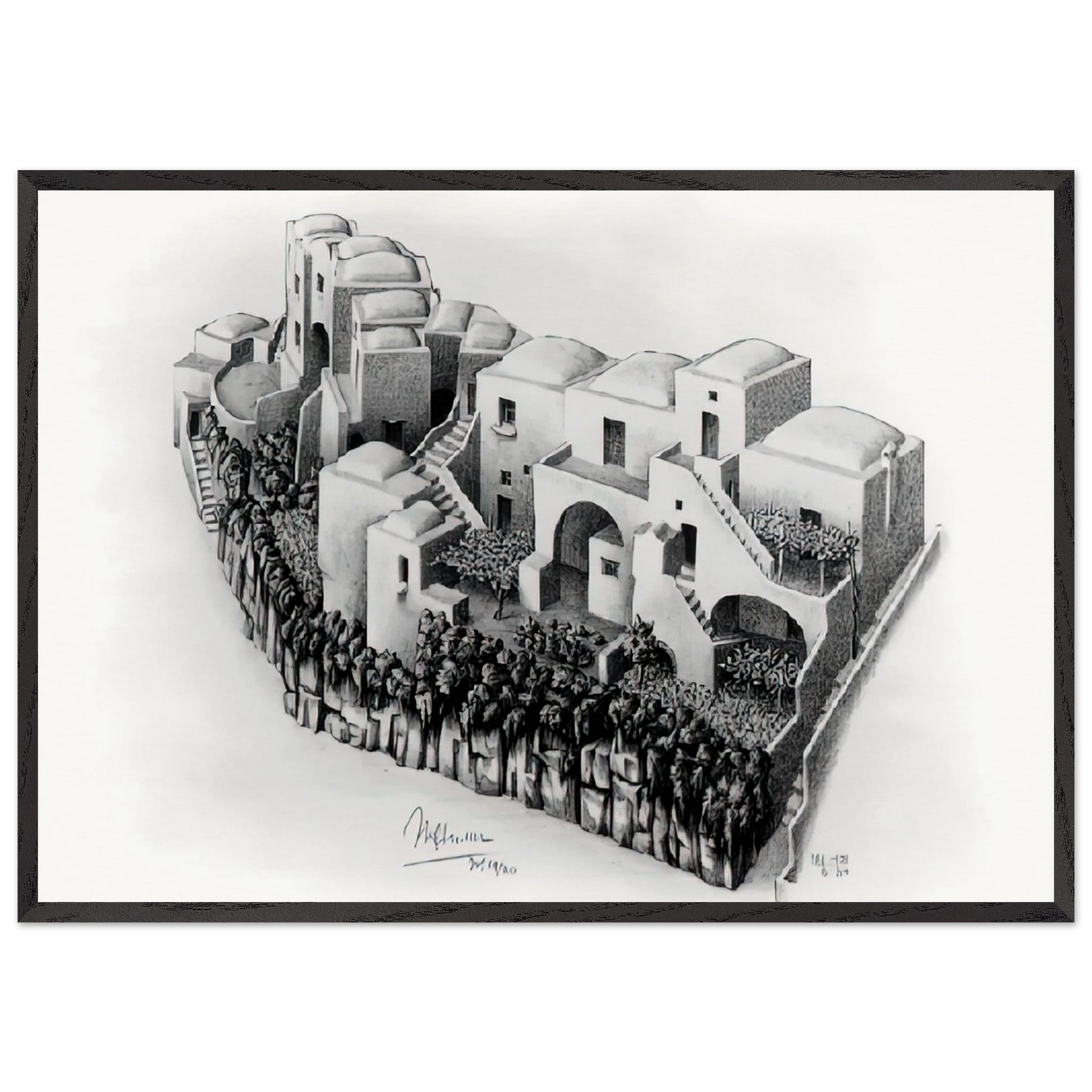 ESCHER 24 - MC Escher Framed Art Print – Black Wooden Frame - Default Title - -Framed Art Print