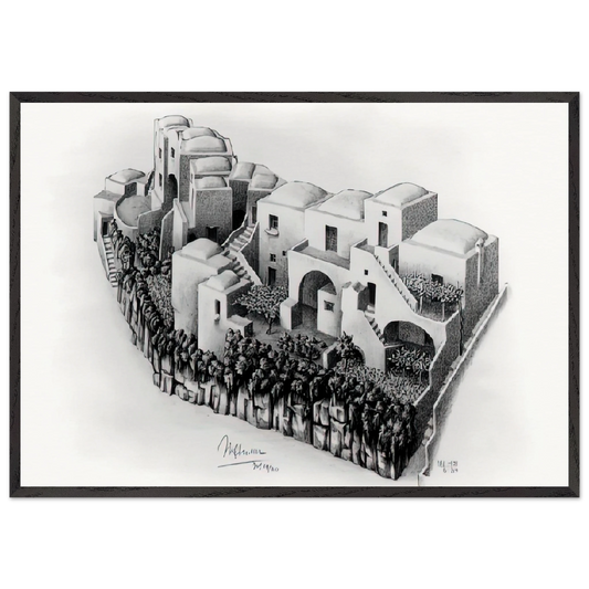 ESCHER 24 - MC Escher Framed Art Print – Black Wooden Frame - Default Title - -Framed Art Print