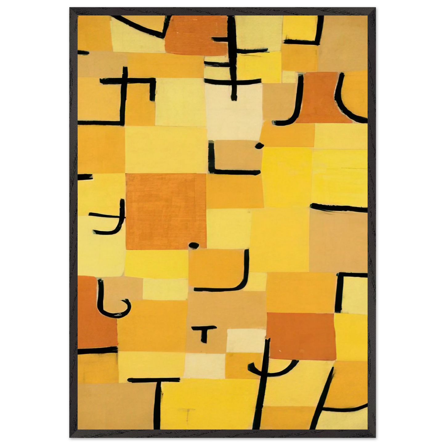 CHARACTERS IN YELLOW 1937 - Paul Klee Framed Art Print – Black Wooden Frame - Default Title - -Framed Art Print