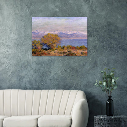 The Alps Seen from Cap d'Antibes - claude monet Brushed Aluminum Print - 70x100 cm / 28x40 inches | claude monet Aluminum Print | claude monet Prints