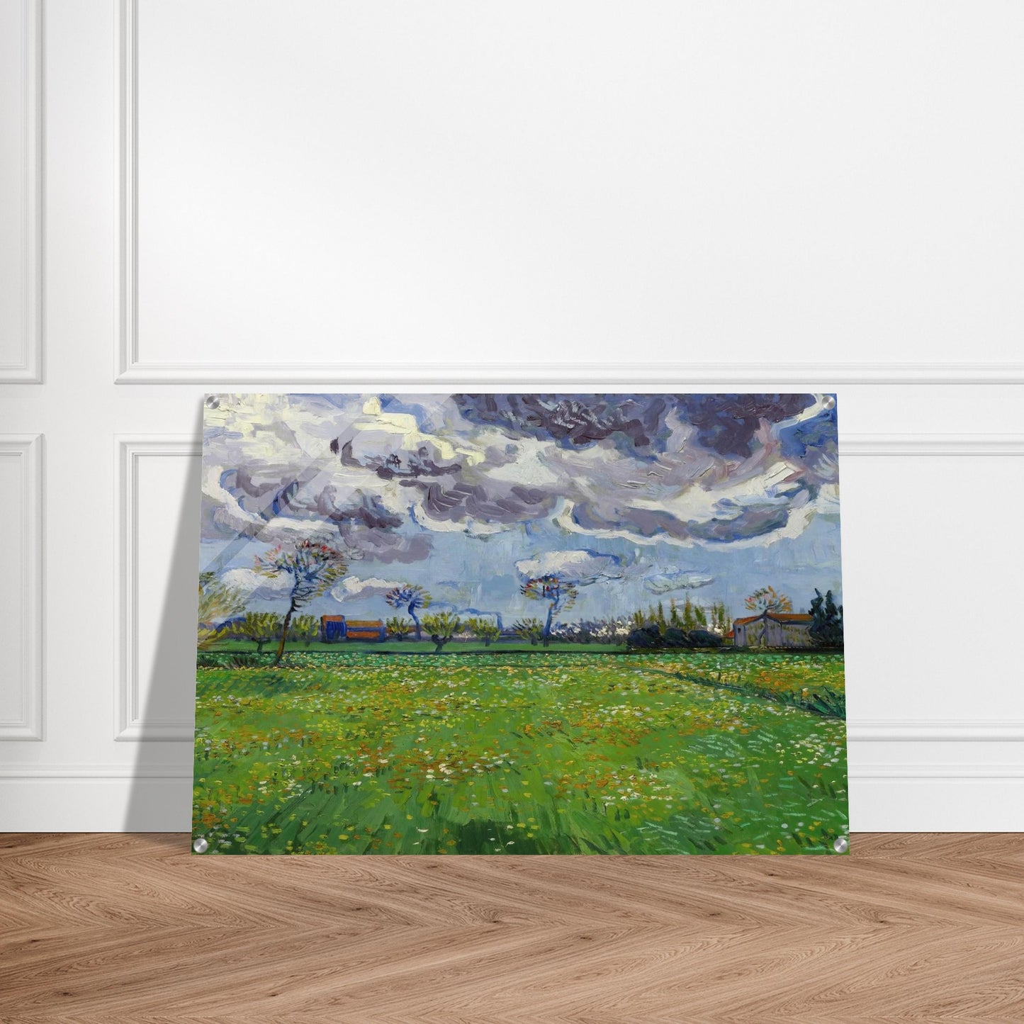 Landscape under a Stormy Sky - Vincent van Gogh Acrylic Print - 70x100 cm / 28x40″ inches