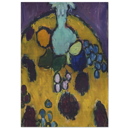 STILLEBEN MIT GESTICKTER DECKE 1910 - Alexej von Jawlensky Brushed Aluminum Print - 70x100 cm / 28x40 inches | Alexej von Jawlensky Aluminum Print | Alexej von Jawlensky Prints