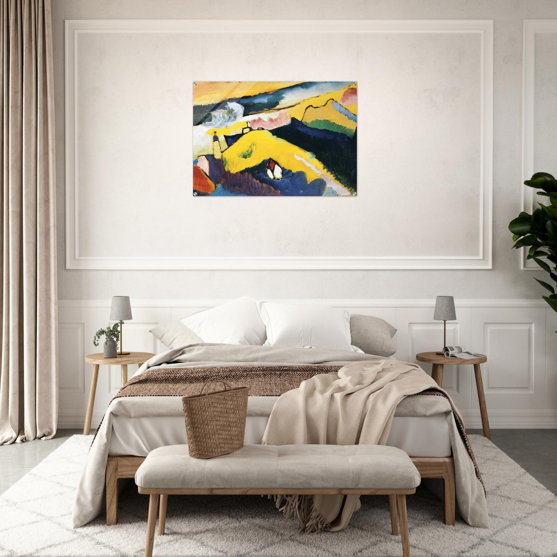 MOUNTAIN LANDSCAPE WITH CHURCH 1910 - Wassily Kandinsky Acrylic Print - 70x100 cm / 28x40″ inches | Wassily Kandinsky Wall Art | Wassily Kandinsky Prints