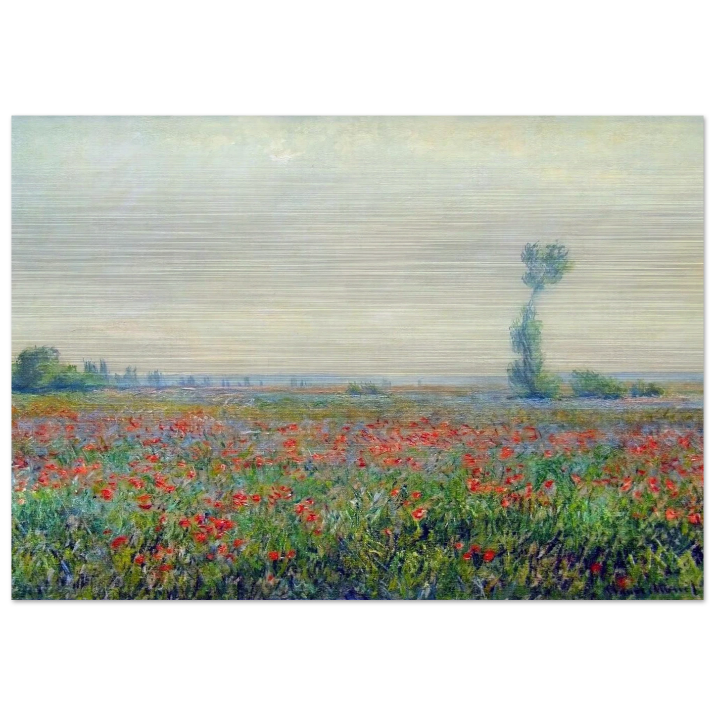 Poppy Field - claude monet Brushed Aluminum Print - 70x100 cm / 28x40 inches | claude monet Aluminum Print | claude monet Prints
