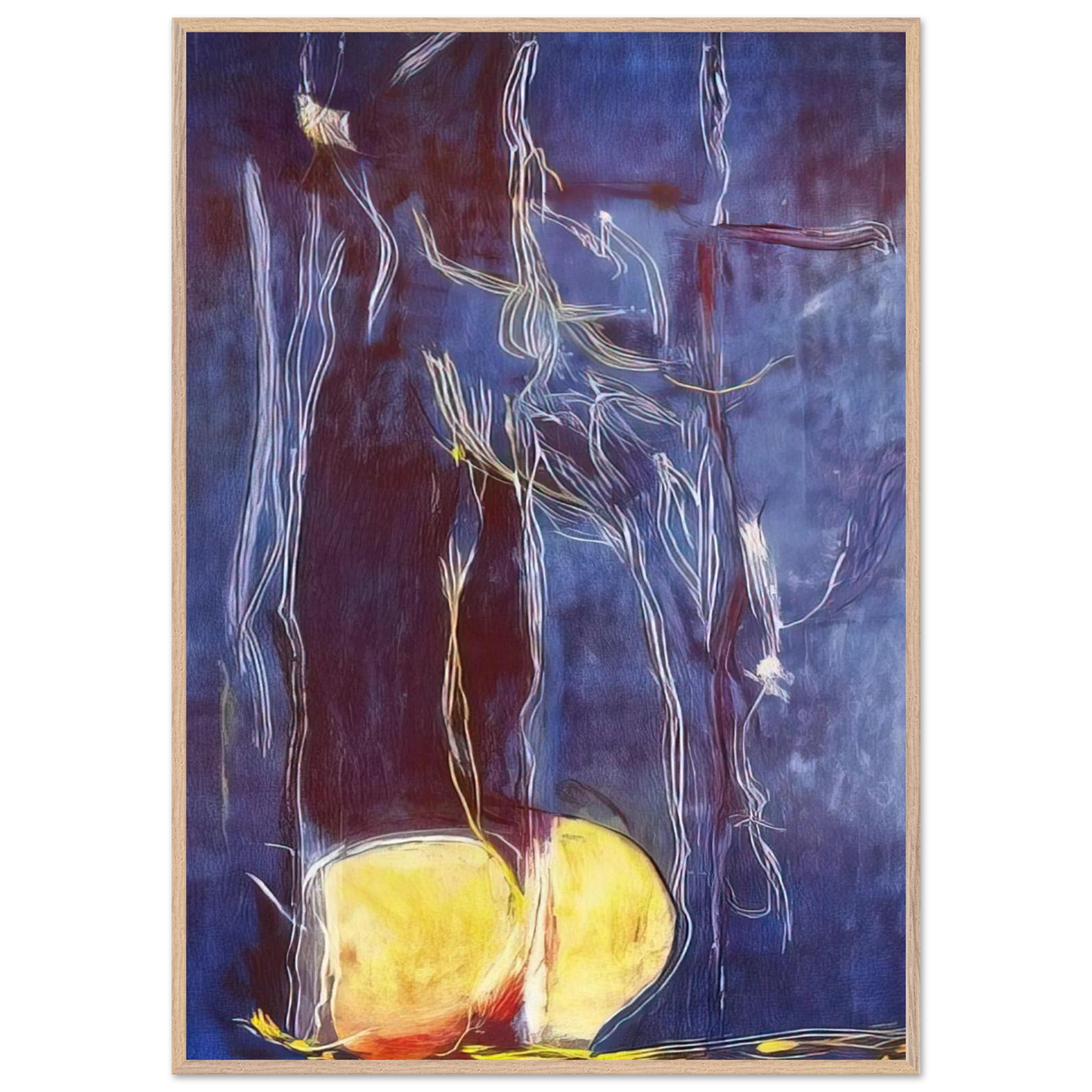Helen Frankenthaler - All About Blue - 1994 Wall art - A3 (29.7 x 42  cm) - Premium Wooden Framed Poster With Fine Art Paper - Wood frame