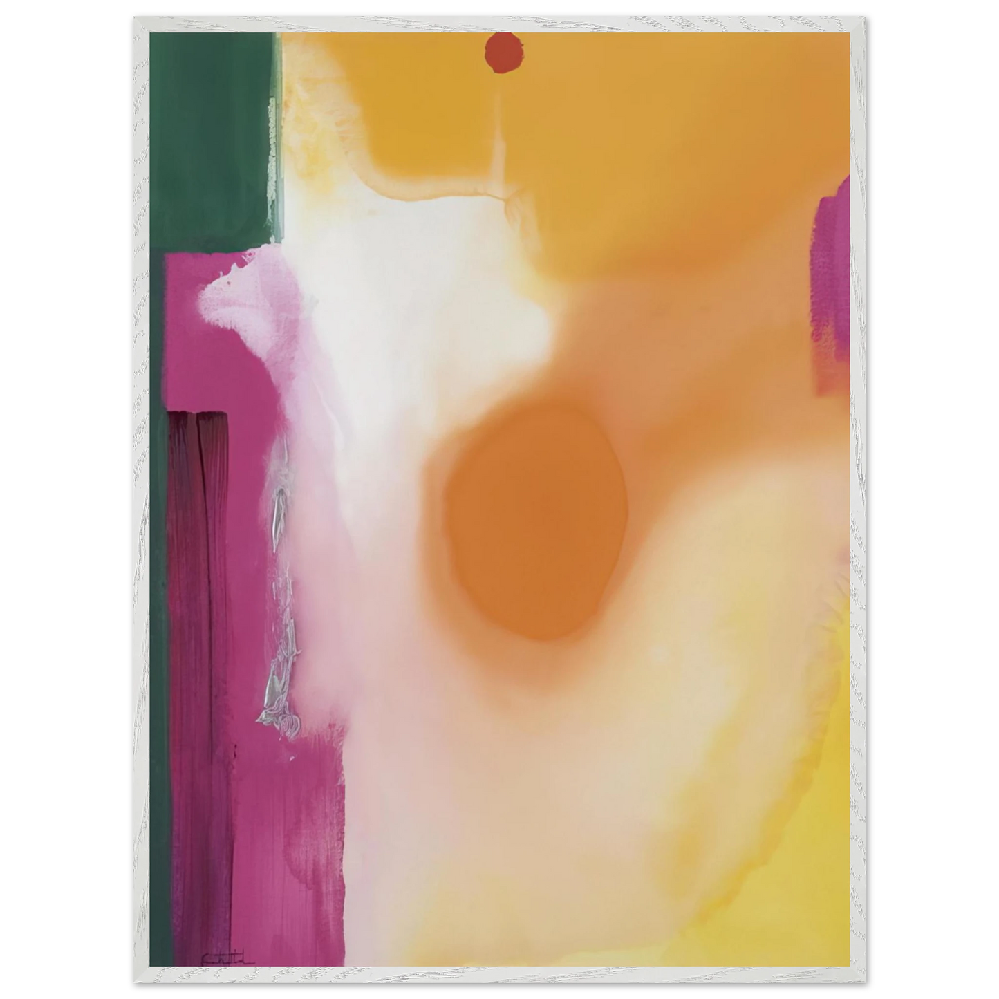 Helen Frankenthaler - Bullseye - 1989 Wall art - 21x29.7 cm / 8x12" - Premium Wooden Framed Poster With Fine Art Paper - White frame