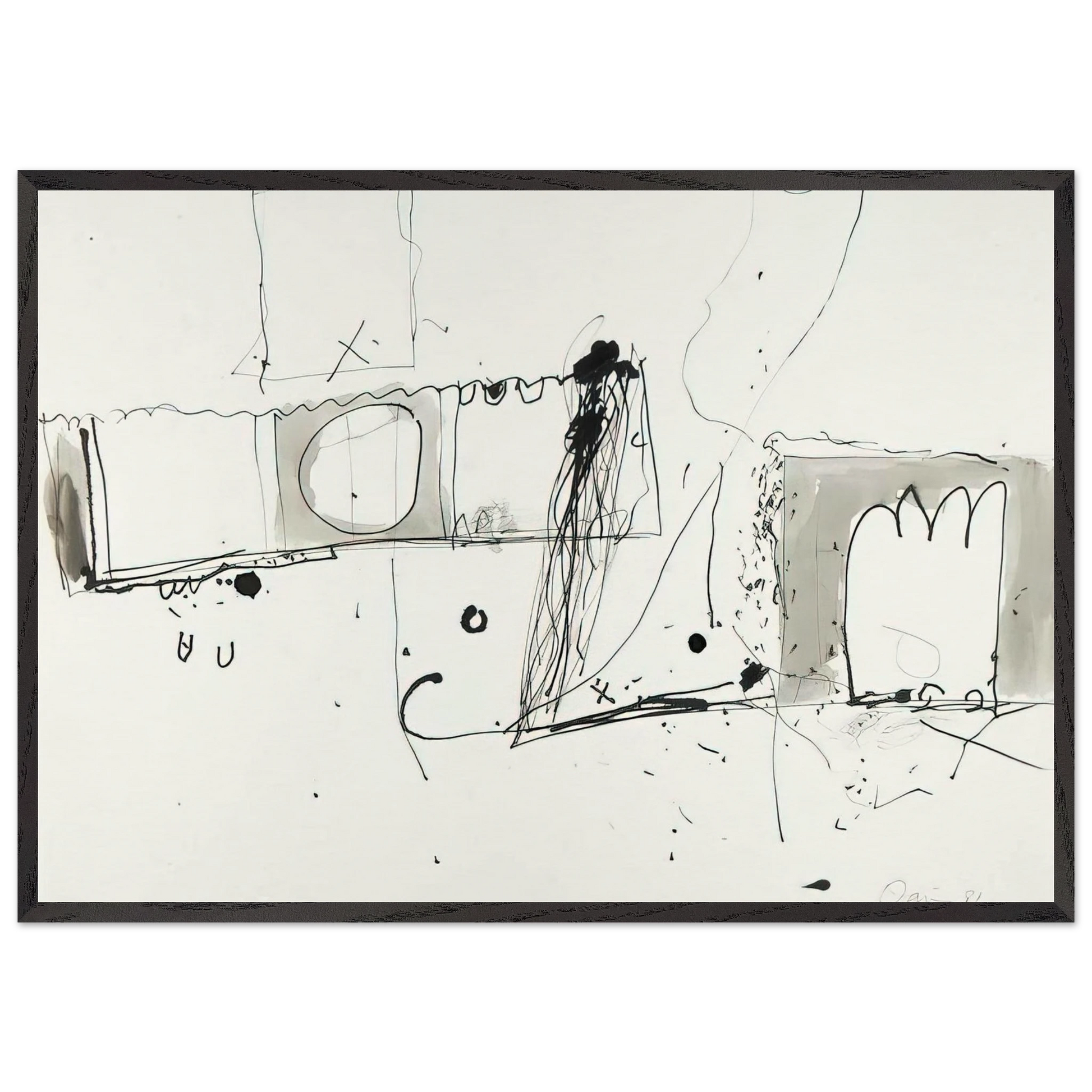 Cross Fire - 1981 - Gene Davis Framed Art Print – Black Wooden Frame - Default Title - -Framed Art Print