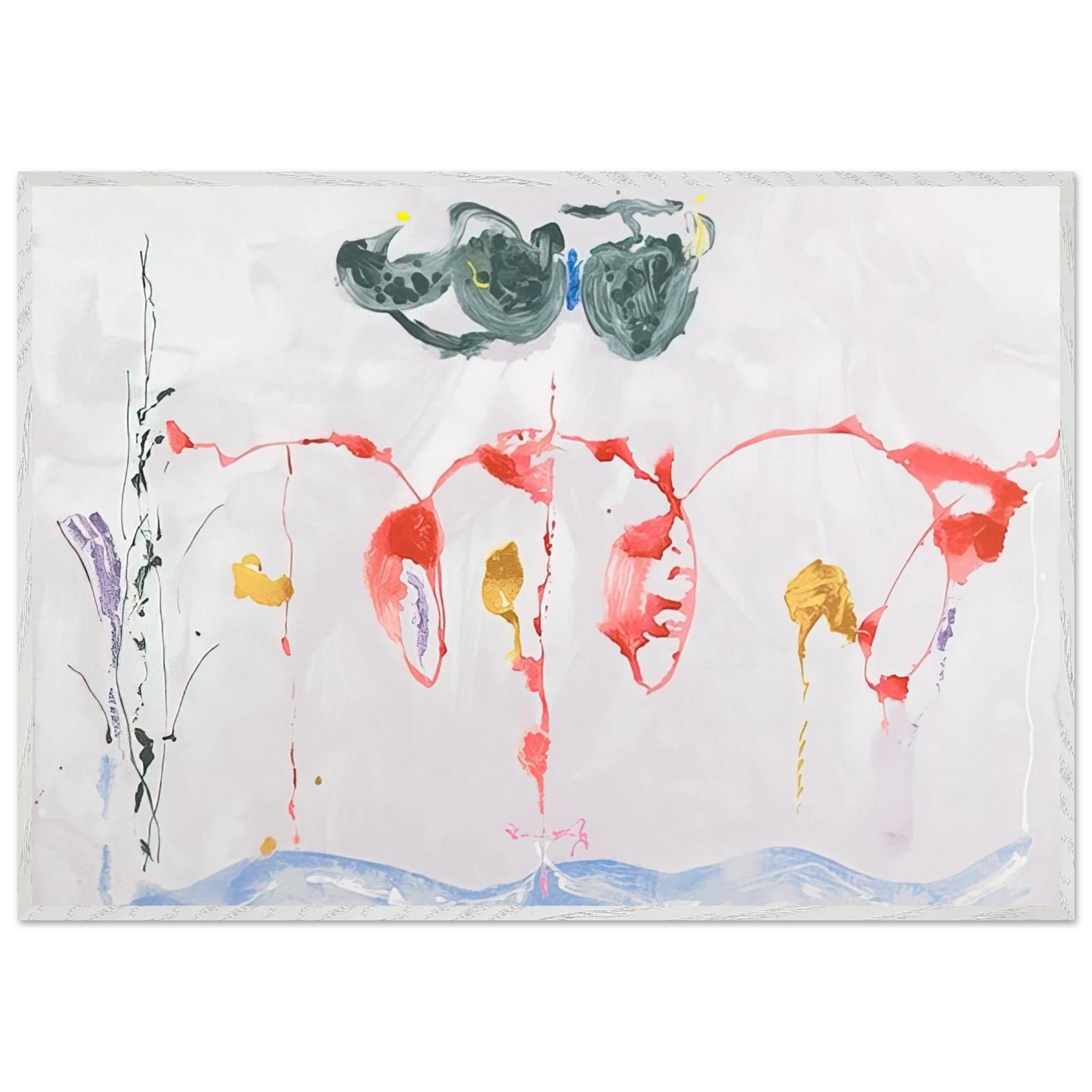 Helen Frankenthaler - Aerie - 2009 Wall art - 60x80 cm / 24x32 inches - Premium Wooden Framed Poster With Fine Art Paper - Wood frame
